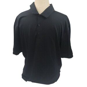 Nike Golf Black Stipes on Black Dri-Fit Polo Shirt M Tour Performance